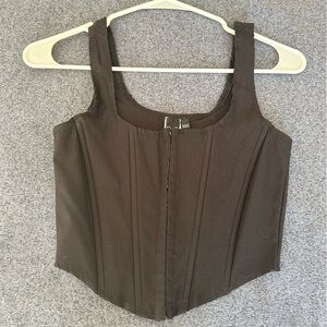 Black Windsor corset cropped tank top